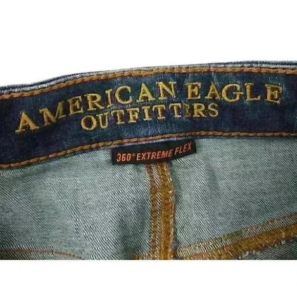 American Eagle 360 Extreme Flex Skinny Jeans Mens 28x32 Distressed - Picture 7 of 11